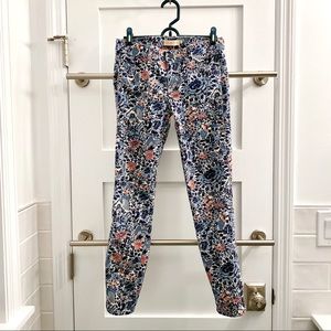 Gorgeous Tory Burch Blue Floral Cropped Jeans